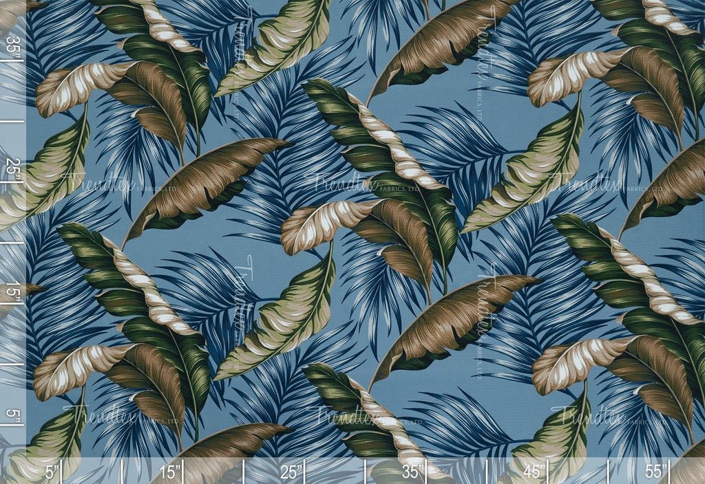 Banana Leaf Slate Crepe Barkcloth Default Title Hawaii Barkcloth Trendtex Fabrics Upholstery Drapery Hawaiian Patio, Outdoor, Wicker, Rattan Material, Furniture, Sofa, Chair, Barkcloth, Upholstery, Hawaiian, Hawaiian, Tropical, Classic Fabric
