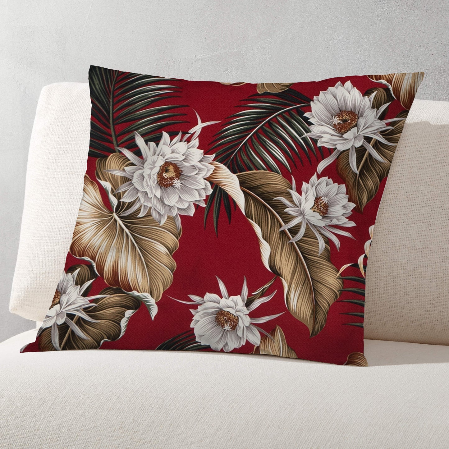 Night Blooming Red Crepe Barkcloth Hawaii Barkcloth Trendtex Fabrics Upholstery Drapery Hawaiian Patio, Outdoor, Wicker, Rattan Material, Furniture, Sofa, Chair, Barkcloth, Upholstery, Hawaiian, Hawaiian, Tropical, Classic Fabric