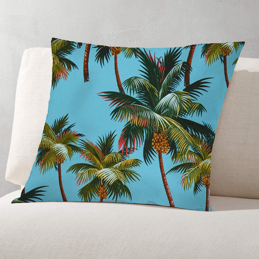 Palm Trees Aqua Crepe Barkcloth Hawaii Barkcloth Trendtex Fabrics Upholstery Drapery Hawaiian Patio, Outdoor, Wicker, Rattan Material, Furniture, Sofa, Chair, Barkcloth, Upholstery, Hawaiian, Hawaiian, Tropical, Classic Fabric