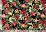 Pua Black Kahala Barkcloth  Hawaii Barkcloth Trendtex Fabrics Upholstery Drapery Hawaiian Patio, Outdoor, Wicker, Rattan Material, Furniture, Sofa, Chair, Barkcloth, Upholstery, Hawaiian, Hawaiian, Tropical, Classic Fabric