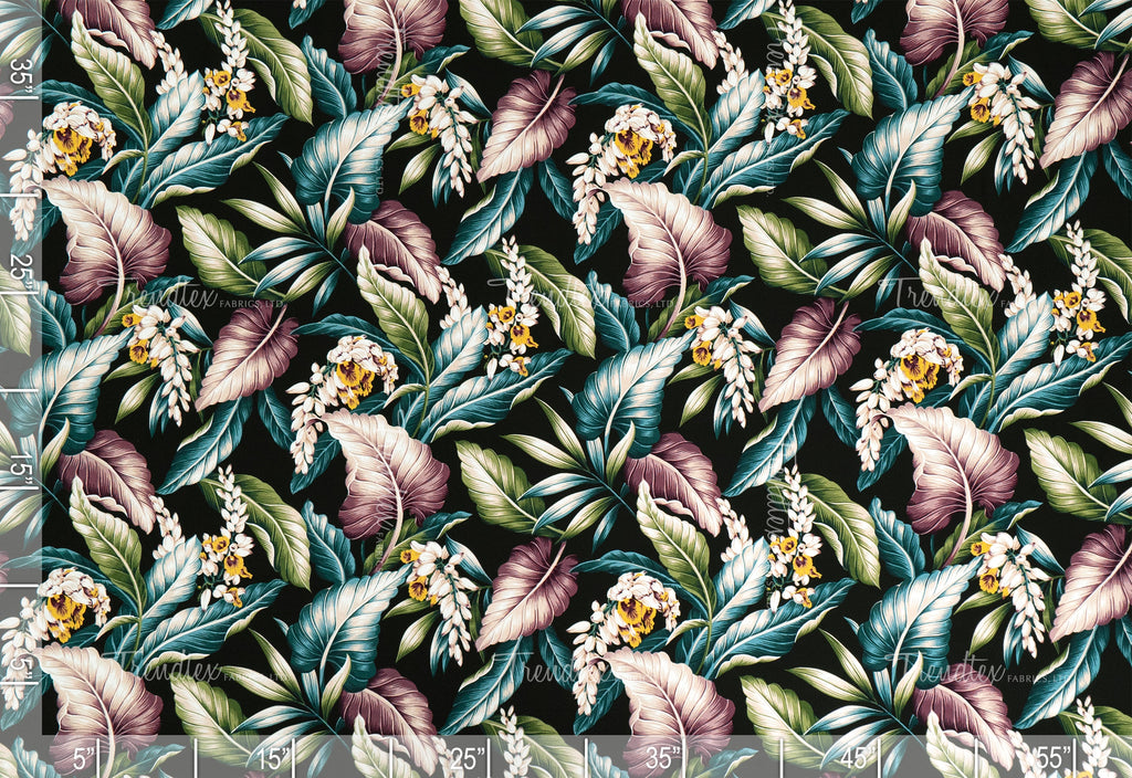 Shell Ginger - Sample Swatch Sample Black (Dye Lot: 80043) Hawaii Barkcloth Trendtex Fabrics Upholstery Drapery Hawaiian Patio, Outdoor, Wicker, Rattan Material, Furniture, Sofa, Chair, Barkcloth, Upholstery, Hawaiian, Hawaiian, Tropical, Classic Fabric