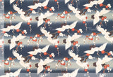Tsuru - Sample Swatch Sample Blue (Dye Lot: 80110) Hawaii Barkcloth Trendtex Fabrics Upholstery Drapery Hawaiian Patio, Outdoor, Wicker, Rattan Material, Furniture, Sofa, Chair, Barkcloth, Upholstery, Hawaiian, Hawaiian, Tropical, Classic Fabric