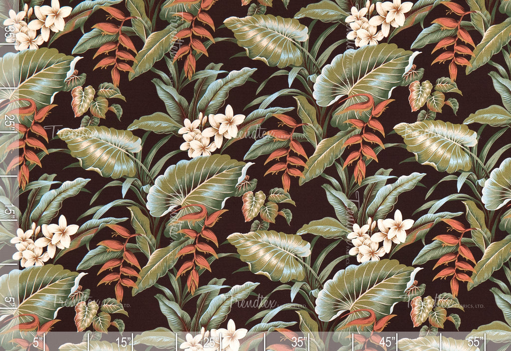 Waipahee - Sample Swatch Sample Chocolate (Dye Lot: 80121/80189) Hawaii Barkcloth Trendtex Fabrics Upholstery Drapery Hawaiian Patio, Outdoor, Wicker, Rattan Material, Furniture, Sofa, Chair, Barkcloth, Upholstery, Hawaiian, Hawaiian, Tropical, Classic Fabric