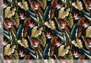 5 Yards Bird of Paradise Black Crepe - Short Yardage Sale  Hawaii Barkcloth Trendtex Fabrics Upholstery Drapery Hawaiian Patio, Outdoor, Wicker, Rattan Material, Furniture, Sofa, Chair, Barkcloth, Upholstery, Hawaiian, Hawaiian, Tropical, Classic Fabric