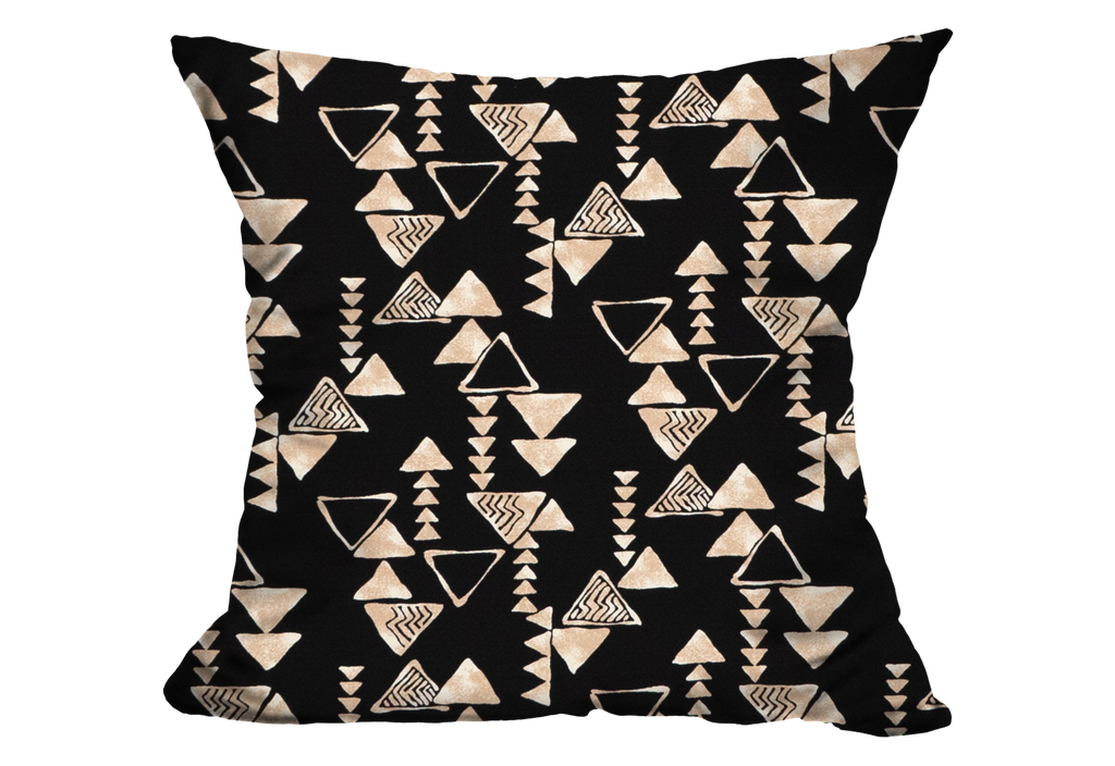Aumakua Black Crepe Throw Pillow Cover, 20" X 20"