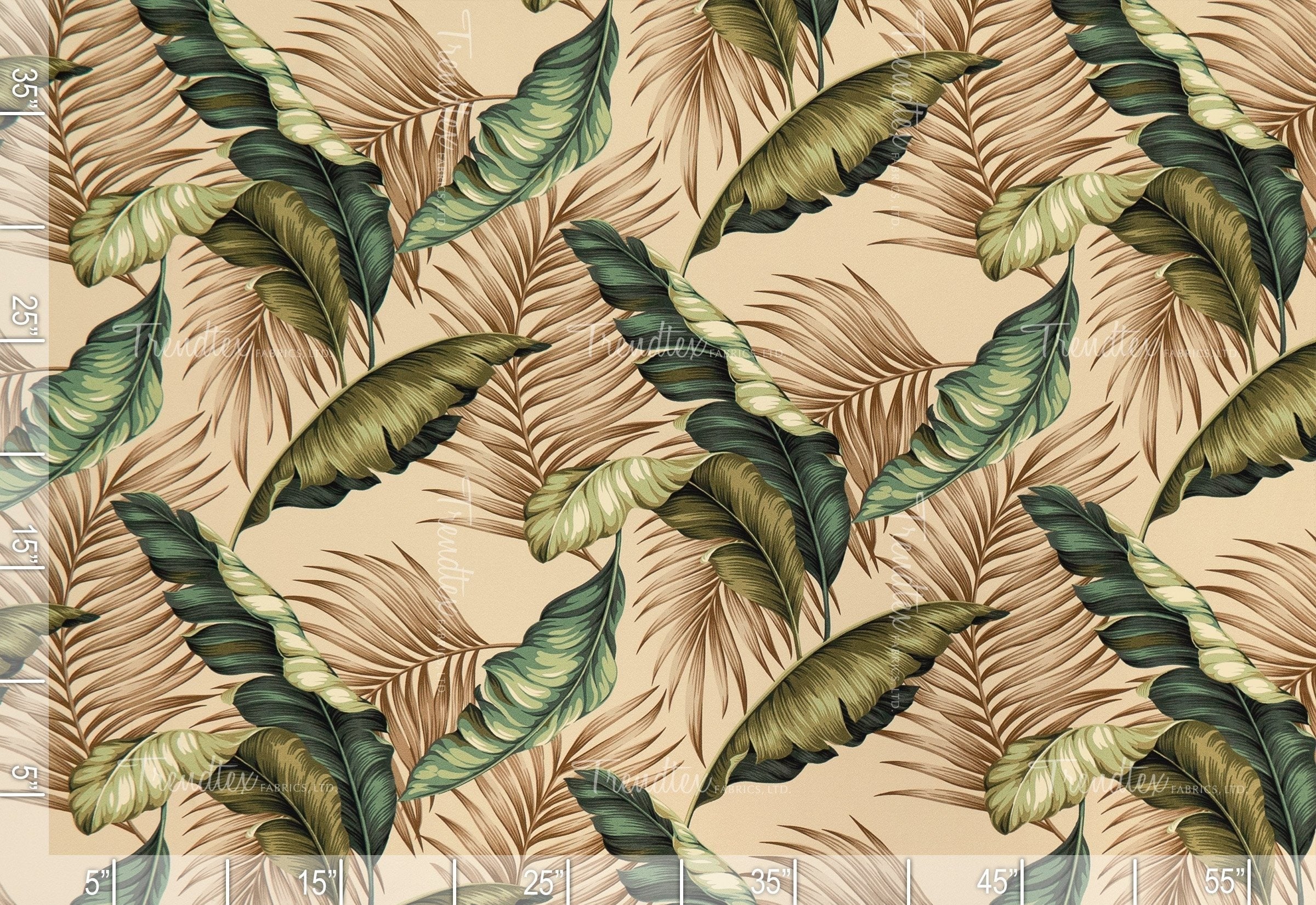 Banana Leaf - Tropical Hawaiian Print Fabric | Hawaii Barkcloth