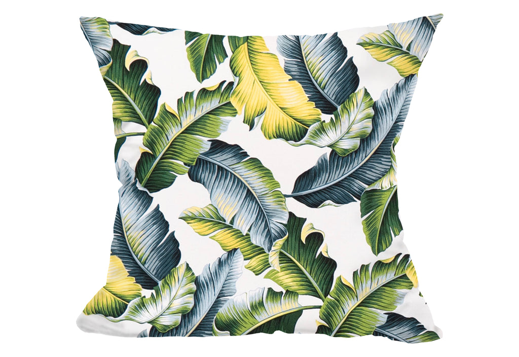 Banana Patch White Crepe Throw Pillow Cover, 20" X 20"