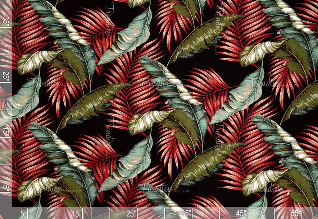 Banana Leaf - Sample Swatch Sample Black (Dye Lot: 80076) Hawaii Barkcloth Trendtex Fabrics Upholstery Drapery Hawaiian Patio, Outdoor, Wicker, Rattan Material, Furniture, Sofa, Chair, Barkcloth, Upholstery, Hawaiian, Hawaiian, Tropical, Classic Fabric