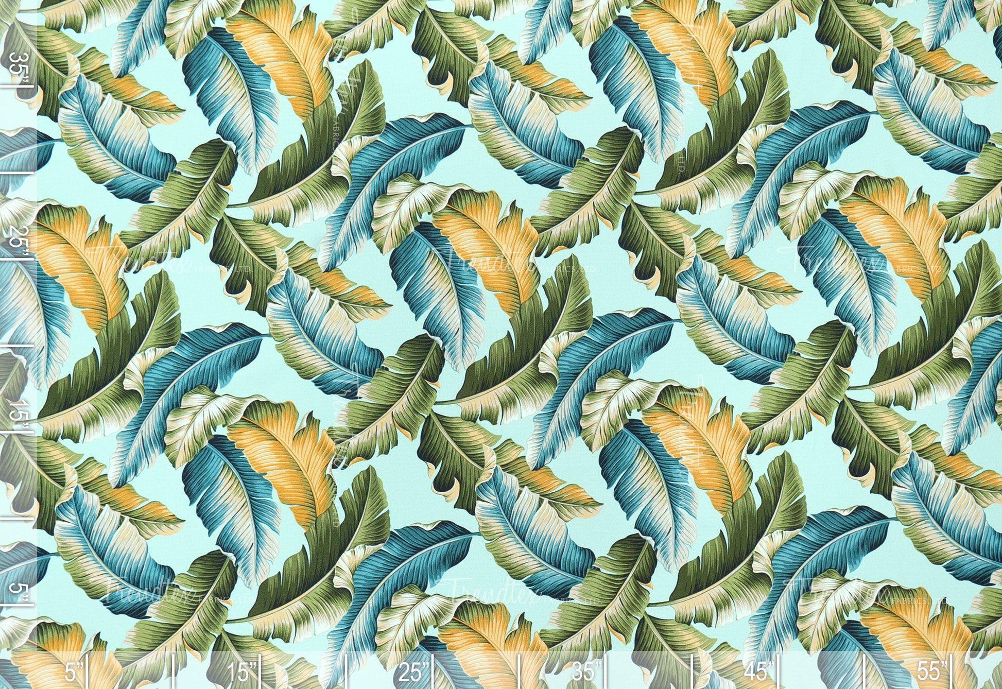 Banana Patch - Sample Swatch Sample Aqua (Dye Lot: 80066) Hawaii Barkcloth Trendtex Fabrics Upholstery Drapery Hawaiian Patio, Outdoor, Wicker, Rattan Material, Furniture, Sofa, Chair, Barkcloth, Upholstery, Hawaiian, Hawaiian, Tropical, Classic Fabric