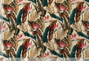 Bird of Paradise Natural Crepe Barkcloth Default Title Hawaii Barkcloth Trendtex Fabrics Upholstery Drapery Hawaiian Patio, Outdoor, Wicker, Rattan Material, Furniture, Sofa, Chair, Barkcloth, Upholstery, Hawaiian, Hawaiian, Tropical, Classic Fabric