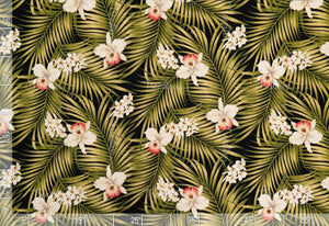 Fern Black Crepe Barkcloth Default Title Hawaii Barkcloth Trendtex Fabrics Upholstery Drapery Hawaiian Patio, Outdoor, Wicker, Rattan Material, Furniture, Sofa, Chair, Barkcloth, Upholstery, Hawaiian, Hawaiian, Tropical, Classic Fabric