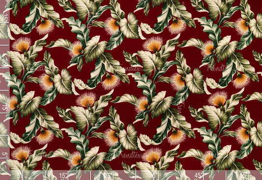 Lehua Burg Crepe Barkcloth  Hawaii Barkcloth Trendtex Fabrics Upholstery Drapery Hawaiian Patio, Outdoor, Wicker, Rattan Material, Furniture, Sofa, Chair, Barkcloth, Upholstery, Hawaiian, Hawaiian, Tropical, Classic Fabric
