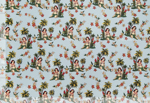 Island Princess Sky Crepe Barkcloth Default Title Hawaii Barkcloth Trendtex Fabrics Upholstery Drapery Hawaiian Patio, Outdoor, Wicker, Rattan Material, Furniture, Sofa, Chair, Barkcloth, Upholstery, Hawaiian, Hawaiian, Tropical, Classic Fabric