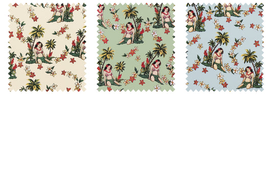Island Princess - Sample Swatch Sample  Hawaii Barkcloth Trendtex Fabrics Upholstery Drapery Hawaiian Patio, Outdoor, Wicker, Rattan Material, Furniture, Sofa, Chair, Barkcloth, Upholstery, Hawaiian, Hawaiian, Tropical, Classic Fabric