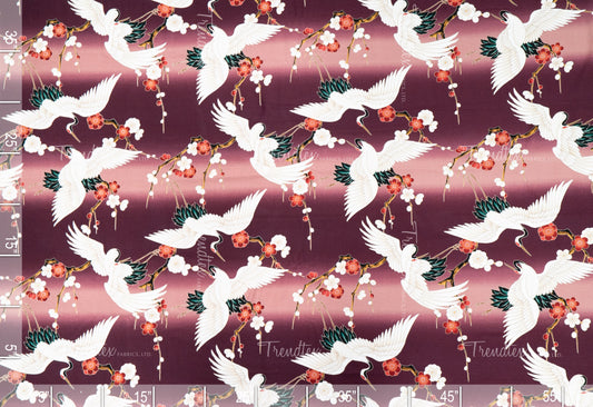 Tsuru Eggplant Crepe Barkcloth Default Title Hawaii Barkcloth Trendtex Fabrics Upholstery Drapery Hawaiian Patio, Outdoor, Wicker, Rattan Material, Furniture, Sofa, Chair, Barkcloth, Upholstery, Hawaiian, Hawaiian, Tropical, Classic Fabric