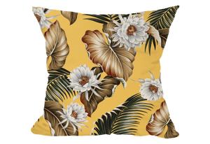 Night Blooming Maize Crepe Throw Pillow Cover, 20" X 20"