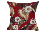 Night Blooming Red Crepe Throw Pillow Cover, 20" X 20"