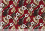 Night Blooming - Sample Swatch Sample Red (Dye Lot: 80171) Hawaii Barkcloth Trendtex Fabrics Upholstery Drapery Hawaiian Patio, Outdoor, Wicker, Rattan Material, Furniture, Sofa, Chair, Barkcloth, Upholstery, Hawaiian, Hawaiian, Tropical, Classic Fabric