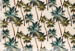 Palm Trees Natural Crepe Barkcloth Default Title Hawaii Barkcloth Trendtex Fabrics Upholstery Drapery Hawaiian Patio, Outdoor, Wicker, Rattan Material, Furniture, Sofa, Chair, Barkcloth, Upholstery, Hawaiian, Hawaiian, Tropical, Classic Fabric