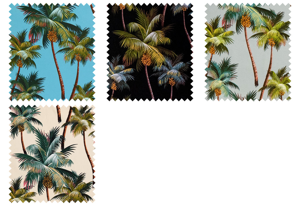 Palm Trees - Sample Swatch Sample  Hawaii Barkcloth Trendtex Fabrics Upholstery Drapery Hawaiian Patio, Outdoor, Wicker, Rattan Material, Furniture, Sofa, Chair, Barkcloth, Upholstery, Hawaiian, Hawaiian, Tropical, Classic Fabric