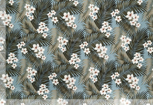 Plumeria Palm Slate Kahala Barkcloth  Hawaii Barkcloth Trendtex Fabrics Upholstery Drapery Hawaiian Patio, Outdoor, Wicker, Rattan Material, Furniture, Sofa, Chair, Barkcloth, Upholstery, Hawaiian, Hawaiian, Tropical, Classic Fabric