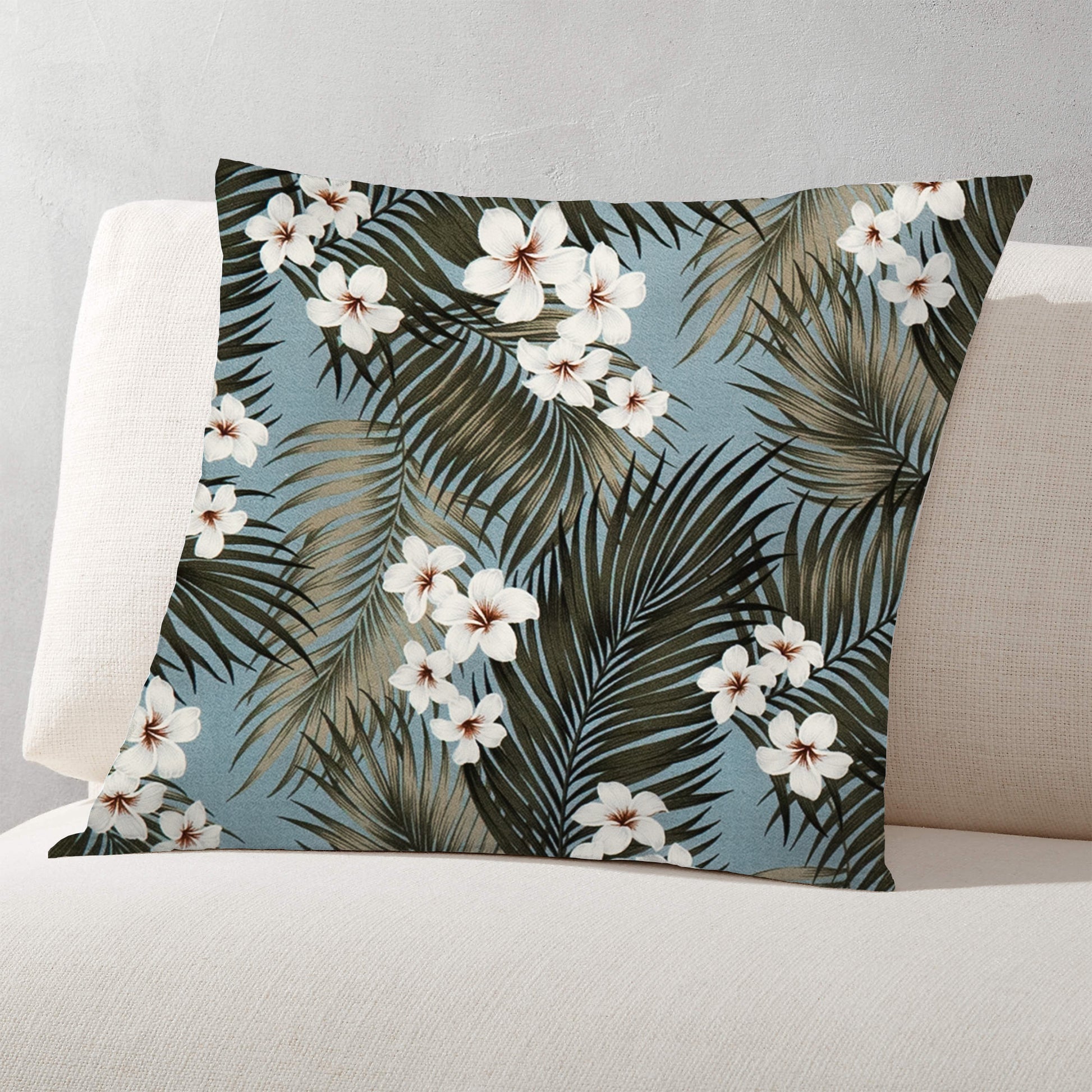 Plumeria Palm Slate Kahala Barkcloth  Hawaii Barkcloth Trendtex Fabrics Upholstery Drapery Hawaiian Patio, Outdoor, Wicker, Rattan Material, Furniture, Sofa, Chair, Barkcloth, Upholstery, Hawaiian, Hawaiian, Tropical, Classic Fabric