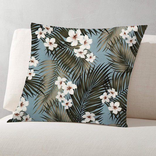 Plumeria Palm Slate Kahala Barkcloth  Hawaii Barkcloth Trendtex Fabrics Upholstery Drapery Hawaiian Patio, Outdoor, Wicker, Rattan Material, Furniture, Sofa, Chair, Barkcloth, Upholstery, Hawaiian, Hawaiian, Tropical, Classic Fabric