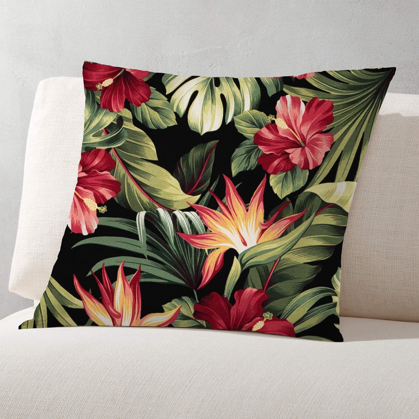 Pua Black Kahala Barkcloth  Hawaii Barkcloth Trendtex Fabrics Upholstery Drapery Hawaiian Patio, Outdoor, Wicker, Rattan Material, Furniture, Sofa, Chair, Barkcloth, Upholstery, Hawaiian, Hawaiian, Tropical, Classic Fabric