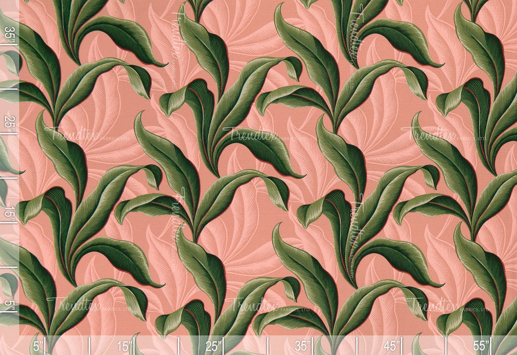 Retro Leaves - Sample Swatch Sample  Hawaii Barkcloth Trendtex Fabrics Upholstery Drapery Hawaiian Patio, Outdoor, Wicker, Rattan Material, Furniture, Sofa, Chair, Barkcloth, Upholstery, Hawaiian, Hawaiian, Tropical, Classic Fabric
