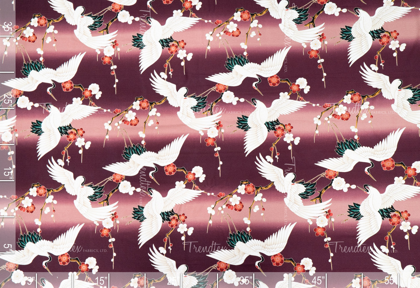 Tsuru - Sample Swatch Sample Eggplant (Dye Lot: 80110) Hawaii Barkcloth Trendtex Fabrics Upholstery Drapery Hawaiian Patio, Outdoor, Wicker, Rattan Material, Furniture, Sofa, Chair, Barkcloth, Upholstery, Hawaiian, Hawaiian, Tropical, Classic Fabric